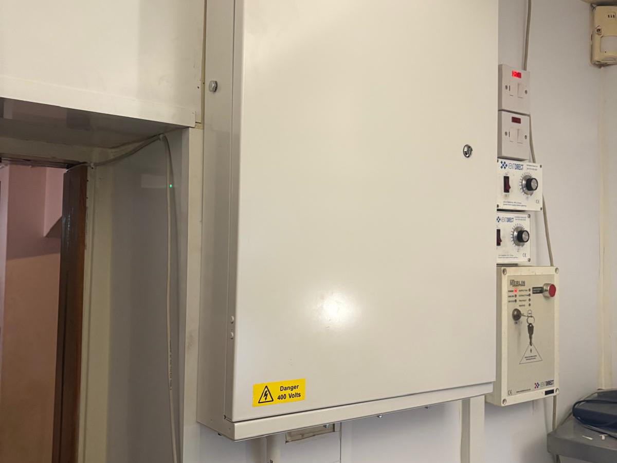Completed kitchen distribution board installed by Portcullis Power Solutions at Joules Brewery, Offley Arms Madeley